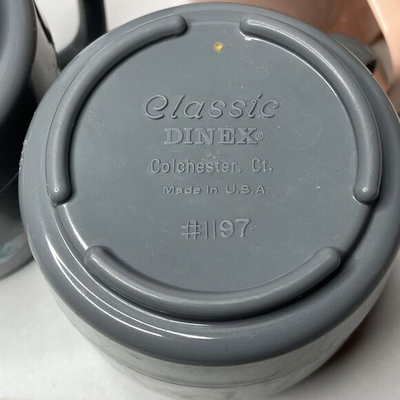 Lot 12 Vintage Classic Dinex #1197  Gray Pink Insulated Mugs - Picture 6 of 8
